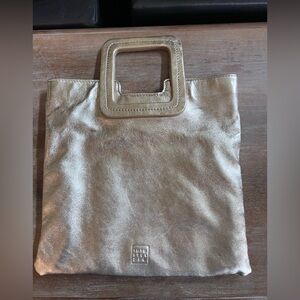 TMRW STUDIO Gold Leather 3-in-1 Clutch Crossbody Handle Bag